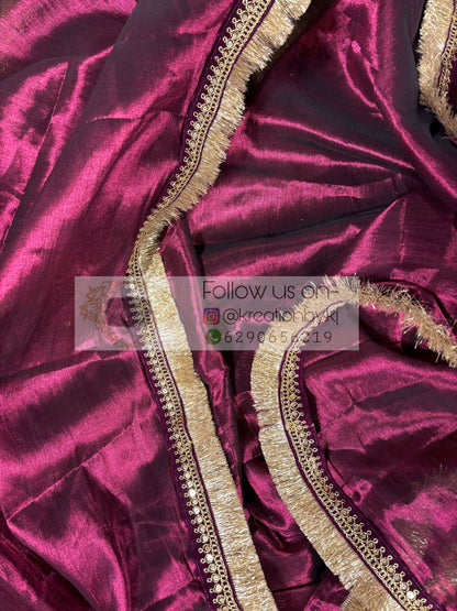 Wine Tissue Banno Saree