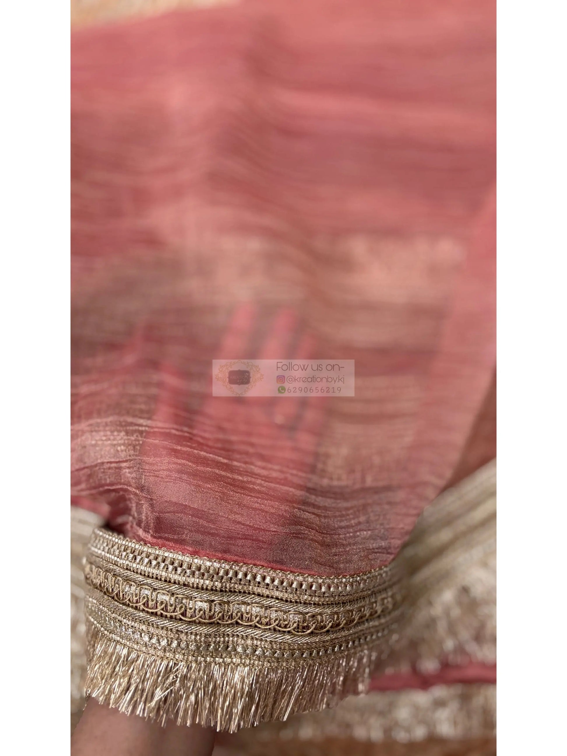 Old Rose Tissue Silk Banno Saree kreationbykj