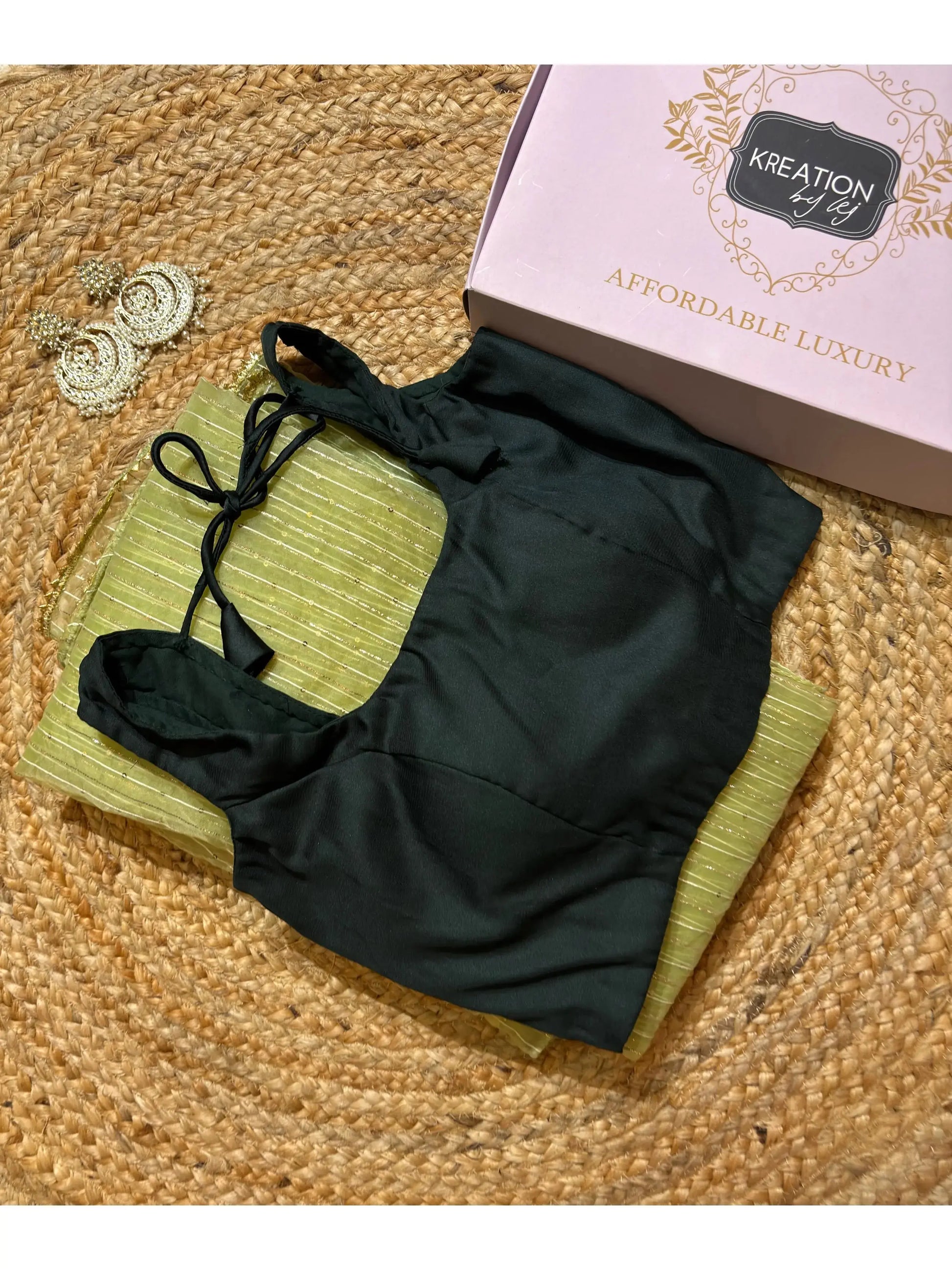 Pastel Green Organza Saree with Stripes kreationbykj