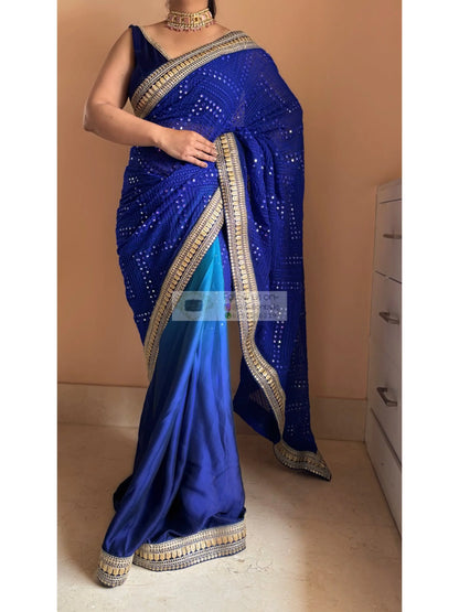 Siyahi Ombre Sheesh Saree