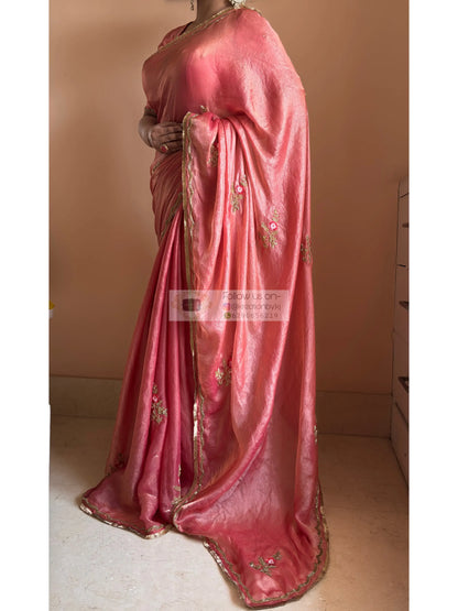 Summer Rose Pink Saree Kreation by KJ