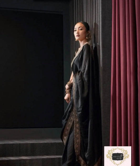 Black Zarina Saree kreationbykj