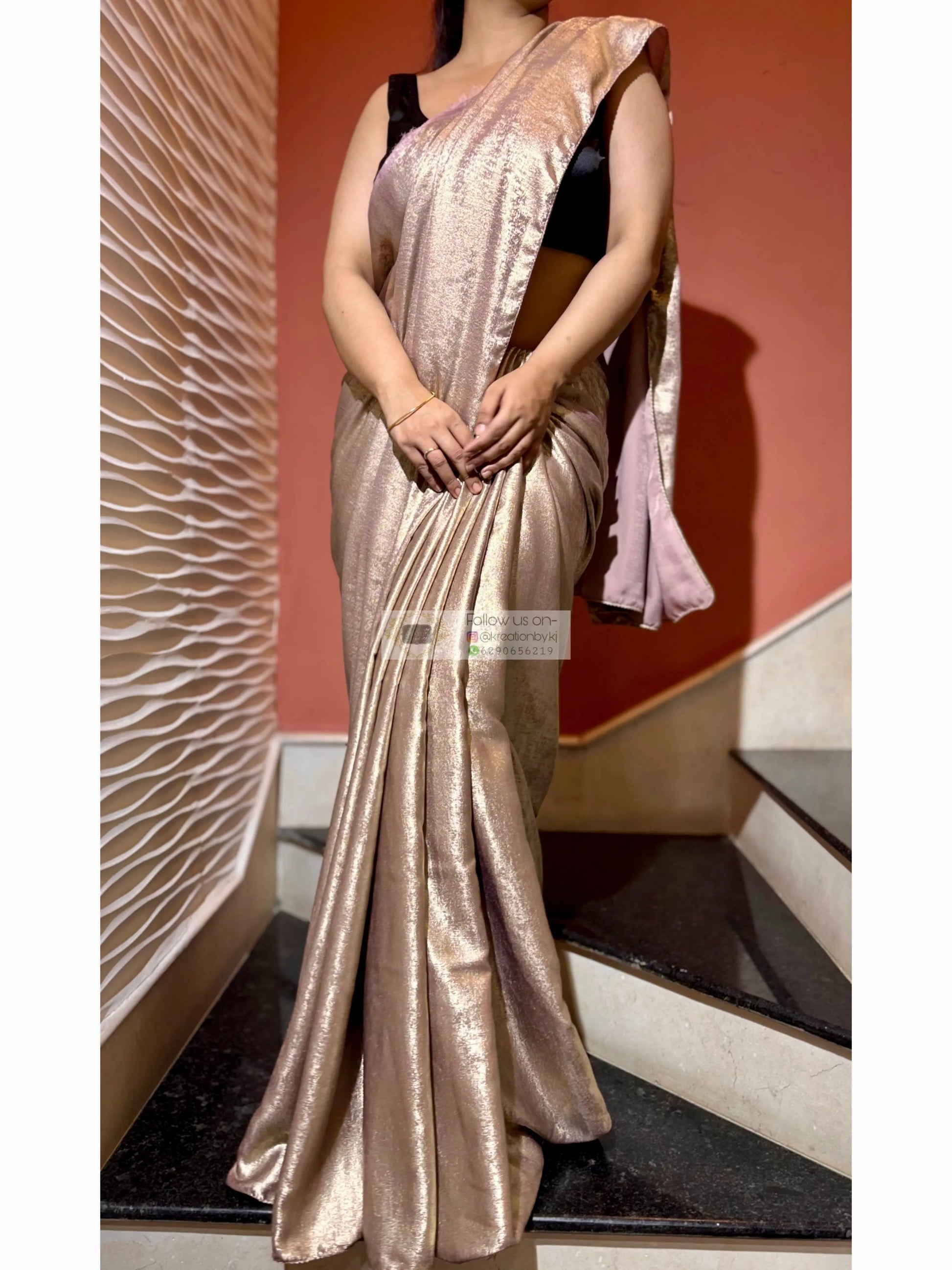 Mauve Glam Gold Shimmer Saree Kreation by KJ