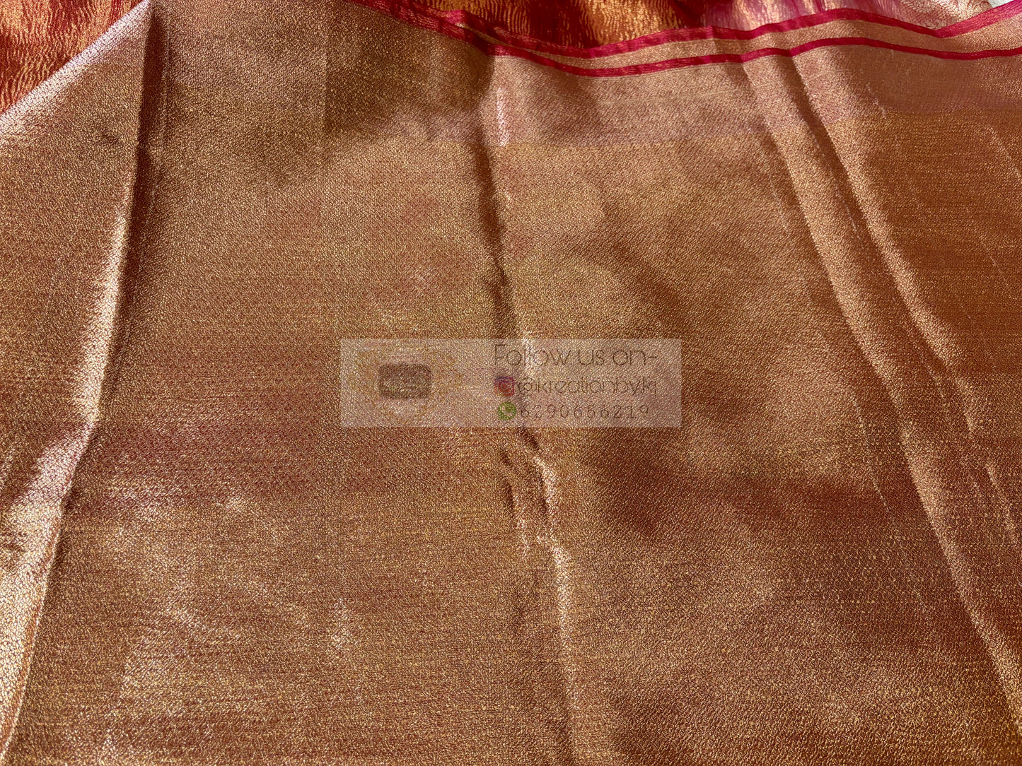 Rose Quartz Crushed Tissue Banarasi Saree