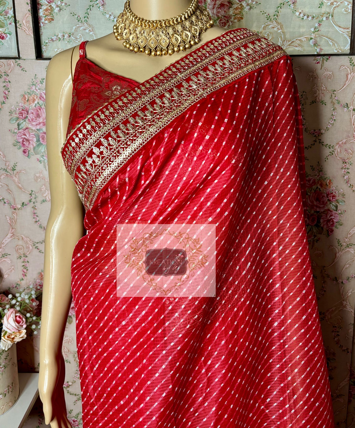 Channa Ve Red Kota saree