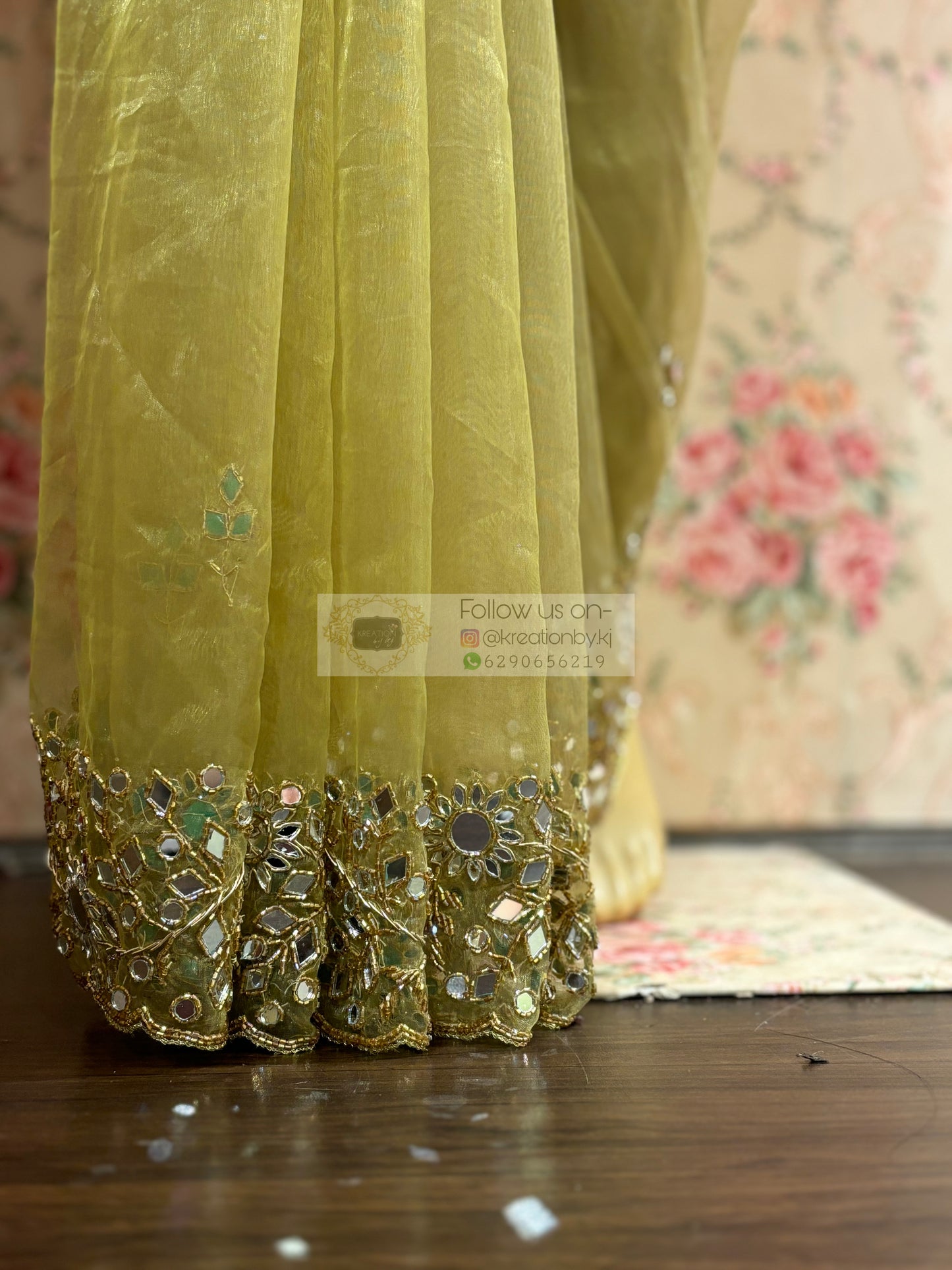 Pista Green Sheesh Mahal Saree