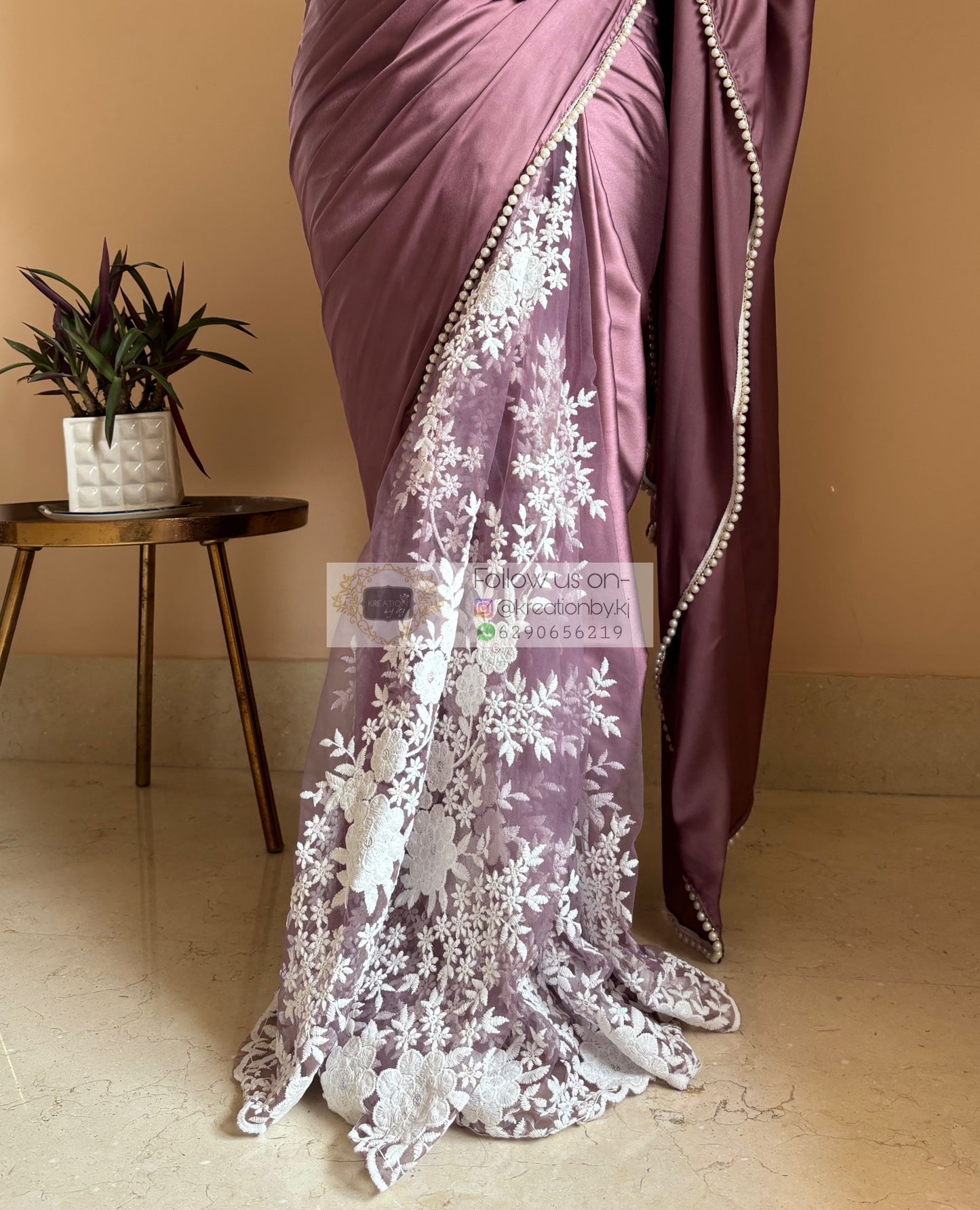 Heather Cherry blossom Half Saree