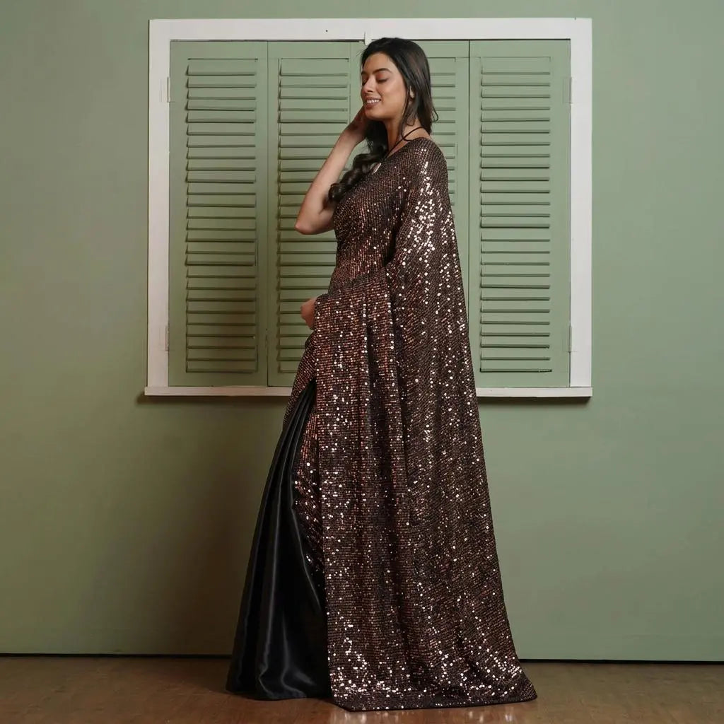Shimmer Dazzle Sequin Cocktail Saree Kreation by KJ