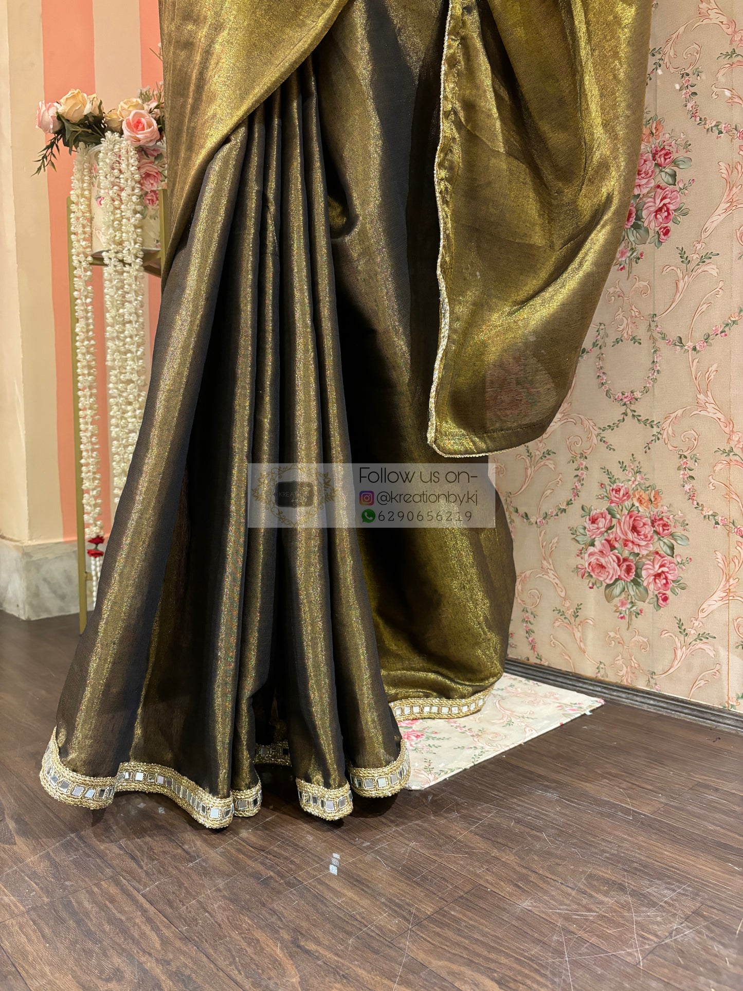 Black Tissue Mirage Saree