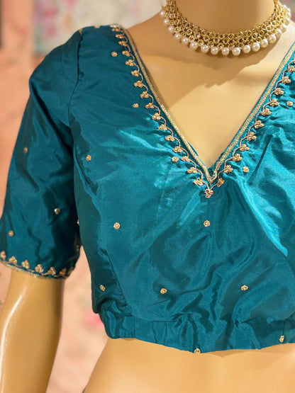 Teal Silk Blouse