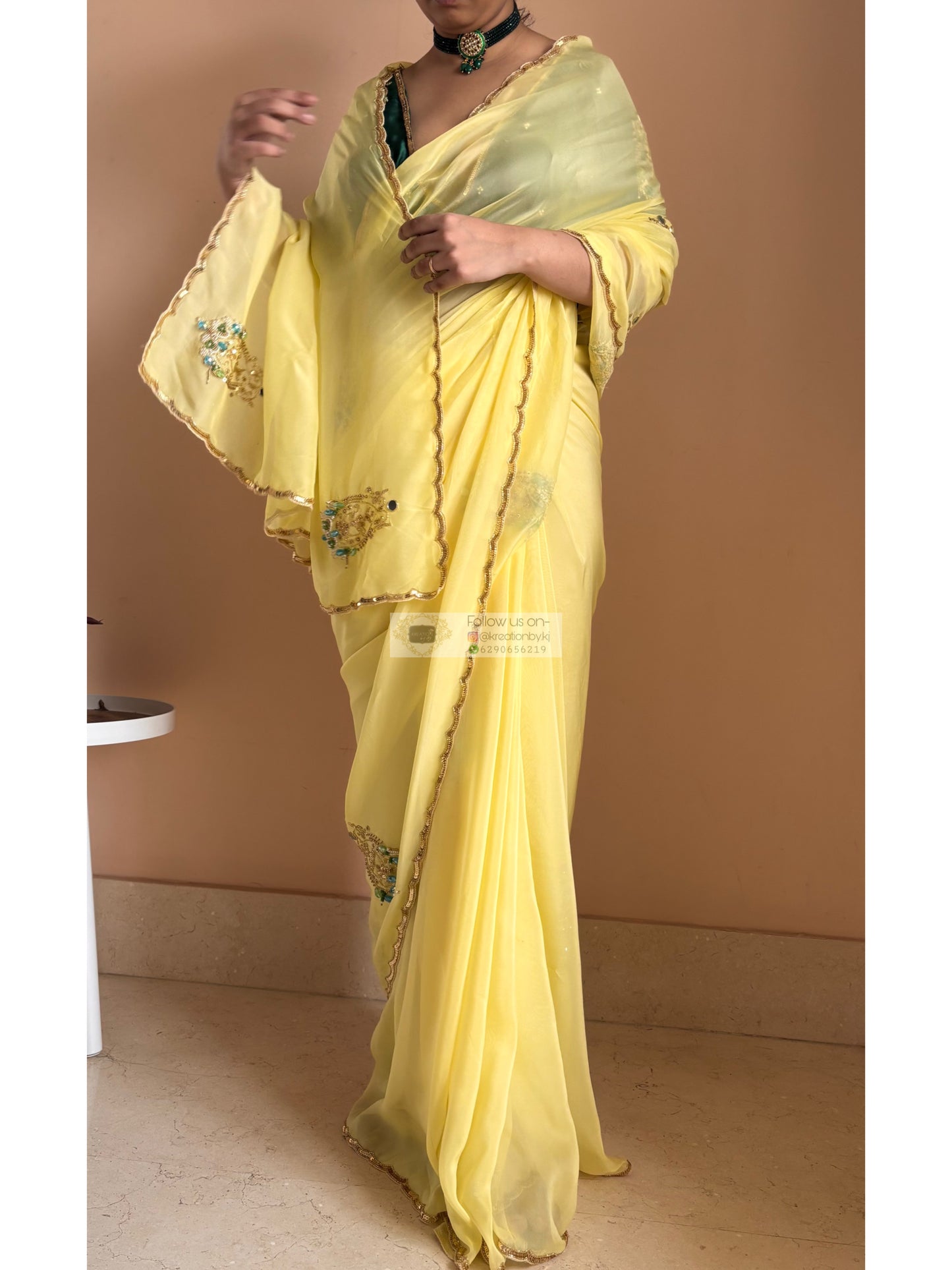 Pristine Yellow Scent of Yesterday Saree