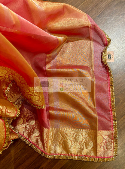Banarasi Tissue Saree with Gota Kiran Lace