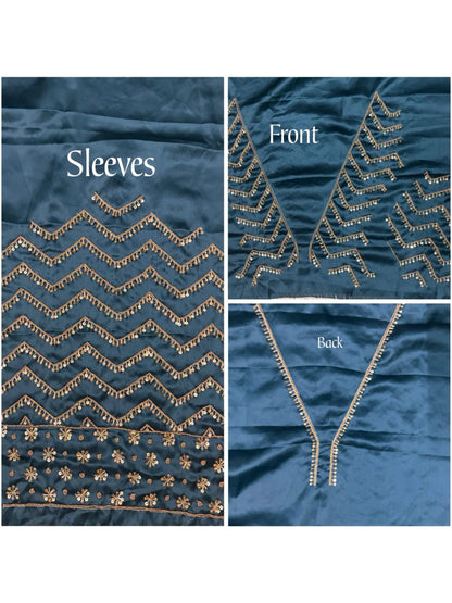 Cobalt Blue Chaudhvin ka Chand Saree for Wedding