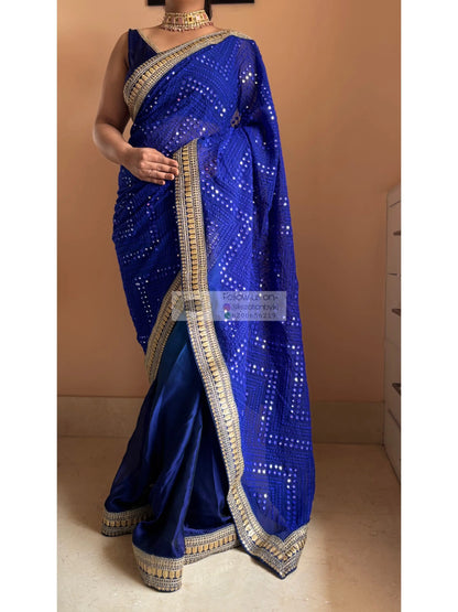 Siyahi Ombre Sheesh Saree