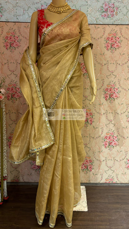 Golden Beige Mirage Saree