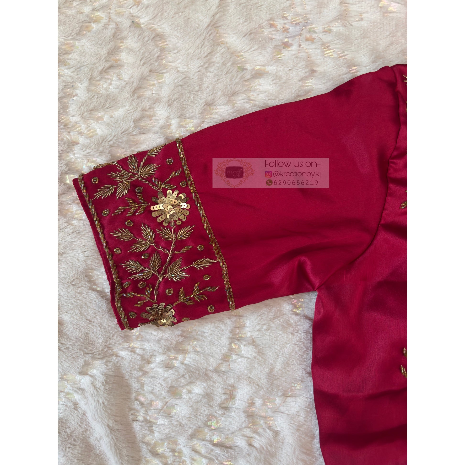 Hot Pink Designer Zardosi Blouse Piece kreationbykj