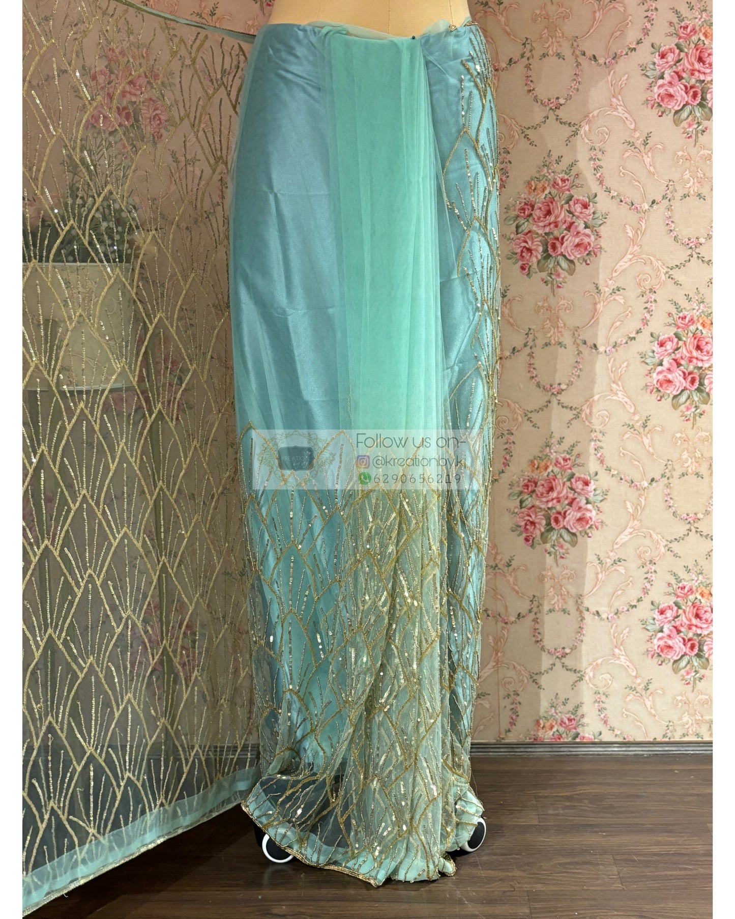 Powder Blue A Sky Full of Stars Saree