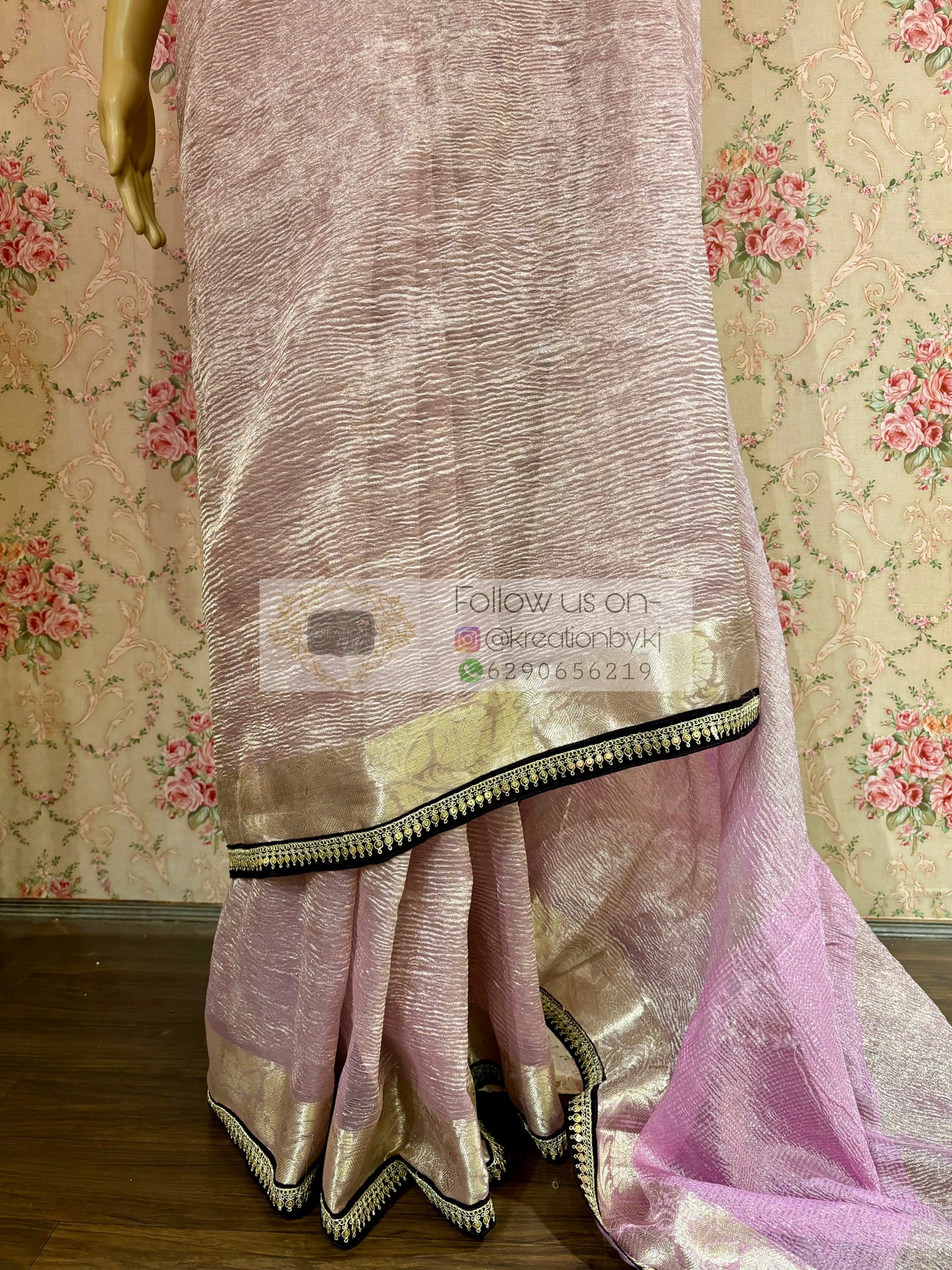 Lilac Crushed Tissue Banarasi Saree