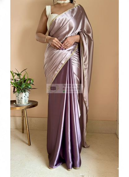 Echo of Elegance Cocktail Satin Silk Saree kreationbykj
