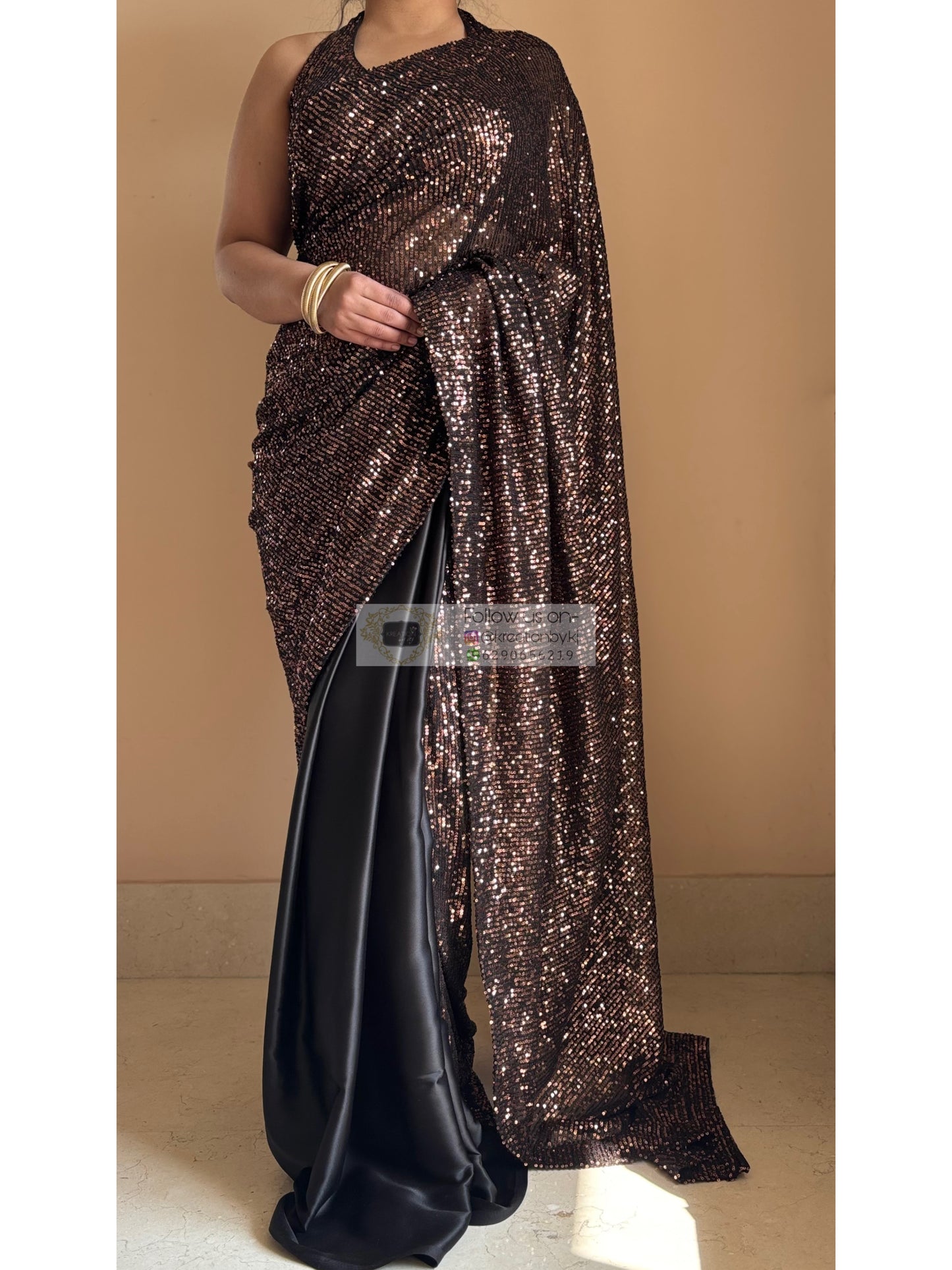 Shimmer Dazzle Sequin Cocktail Saree