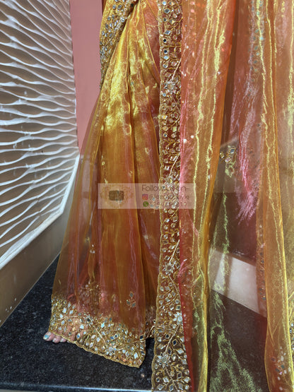 Liquid Gold Sheesh Mahal Saree kreationbykj