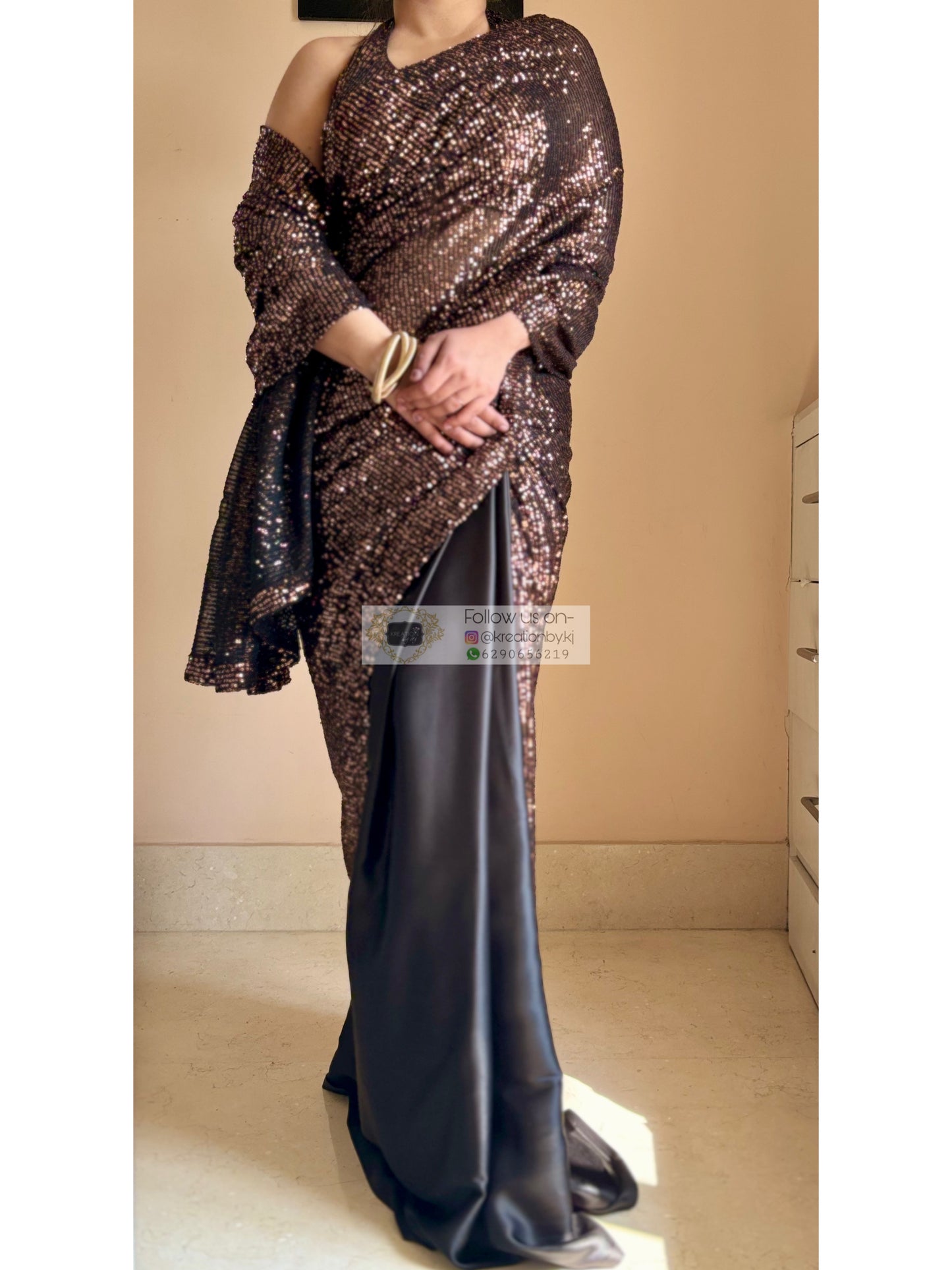 Shimmer Dazzle Sequin Cocktail Saree