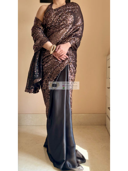 Shimmer Dazzle Sequin Cocktail Saree