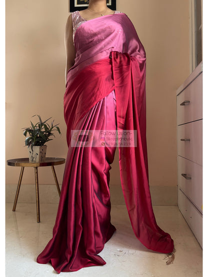 Merlot Ombre Georgette Cocktails Saree
