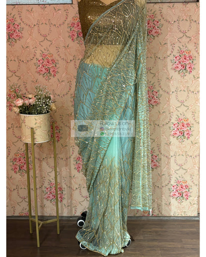 Powder Blue A Sky Full of Stars Saree