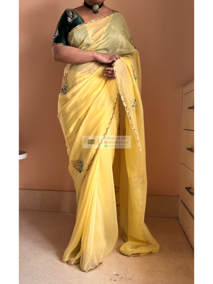 Pristine Yellow Scent of Yesterday Saree