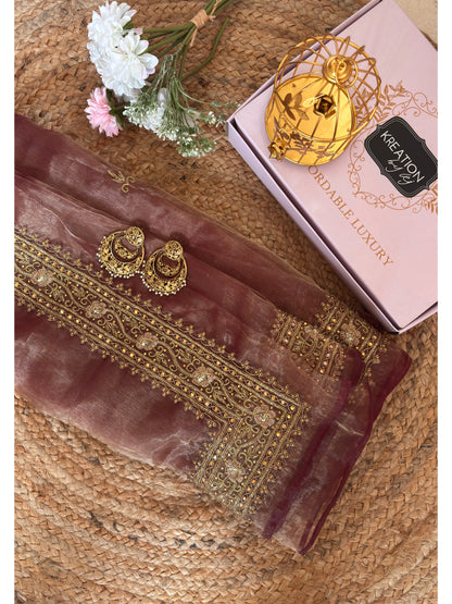 Rose Beige Zarina Saree