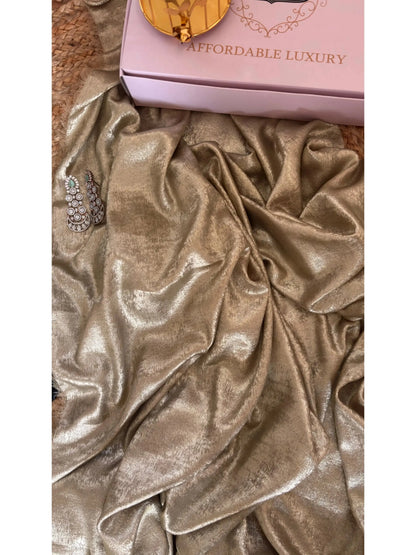 Glam Gold Shimmer Cocktail Saree Kreation by KJ