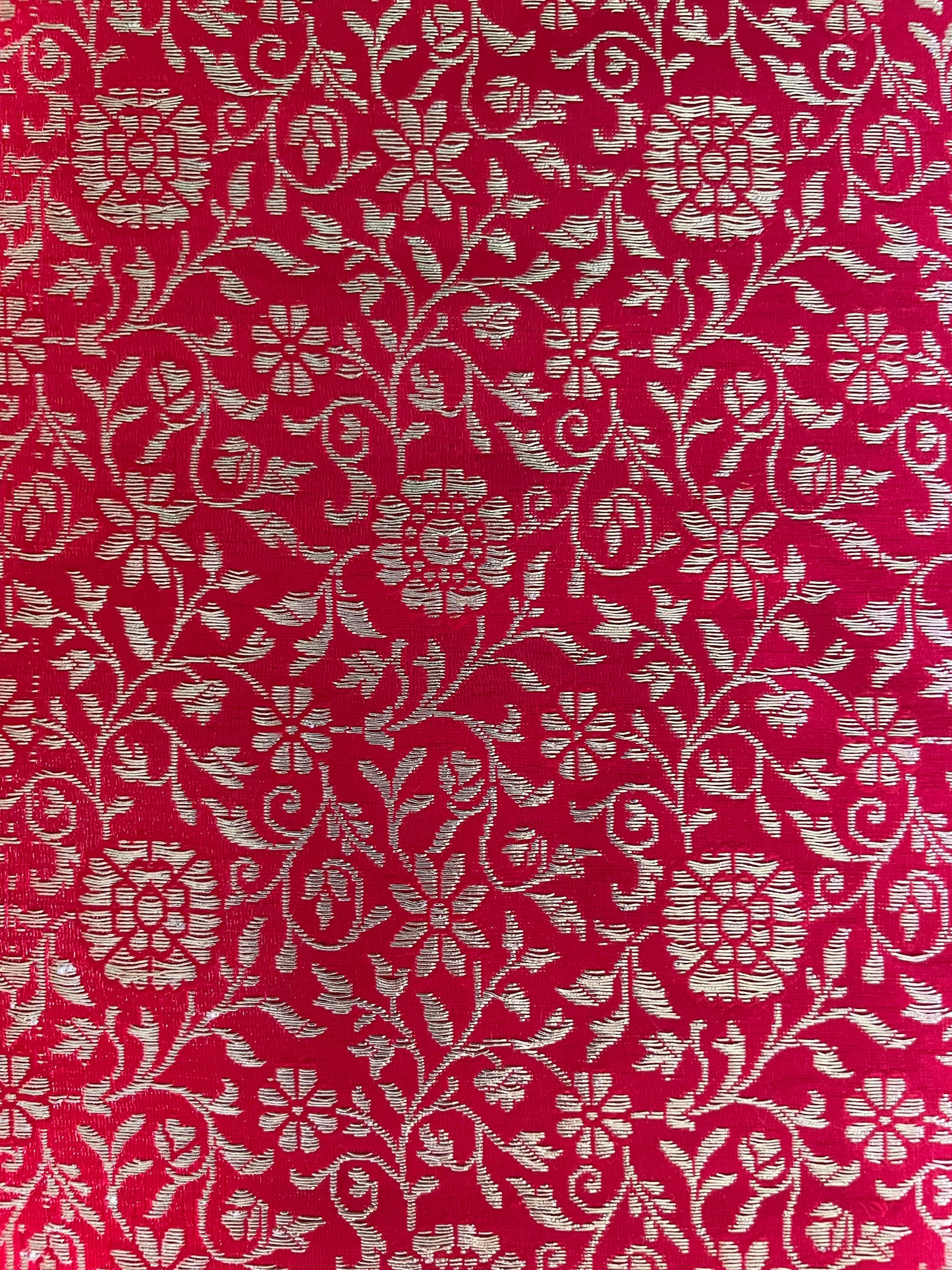 Red Banarasi Brocade Fabric