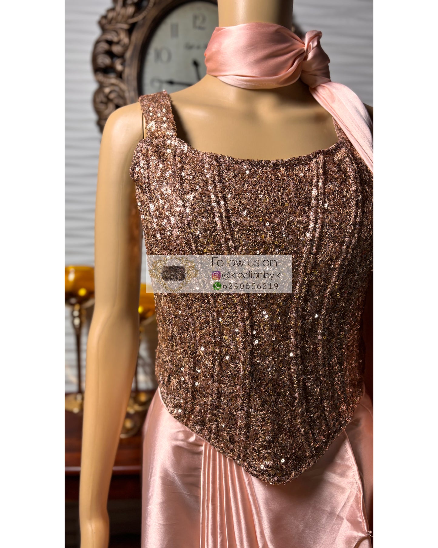 Peach Elsa Drape Set