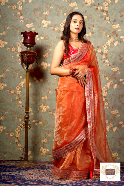 Shagun Glass Tissue Saree