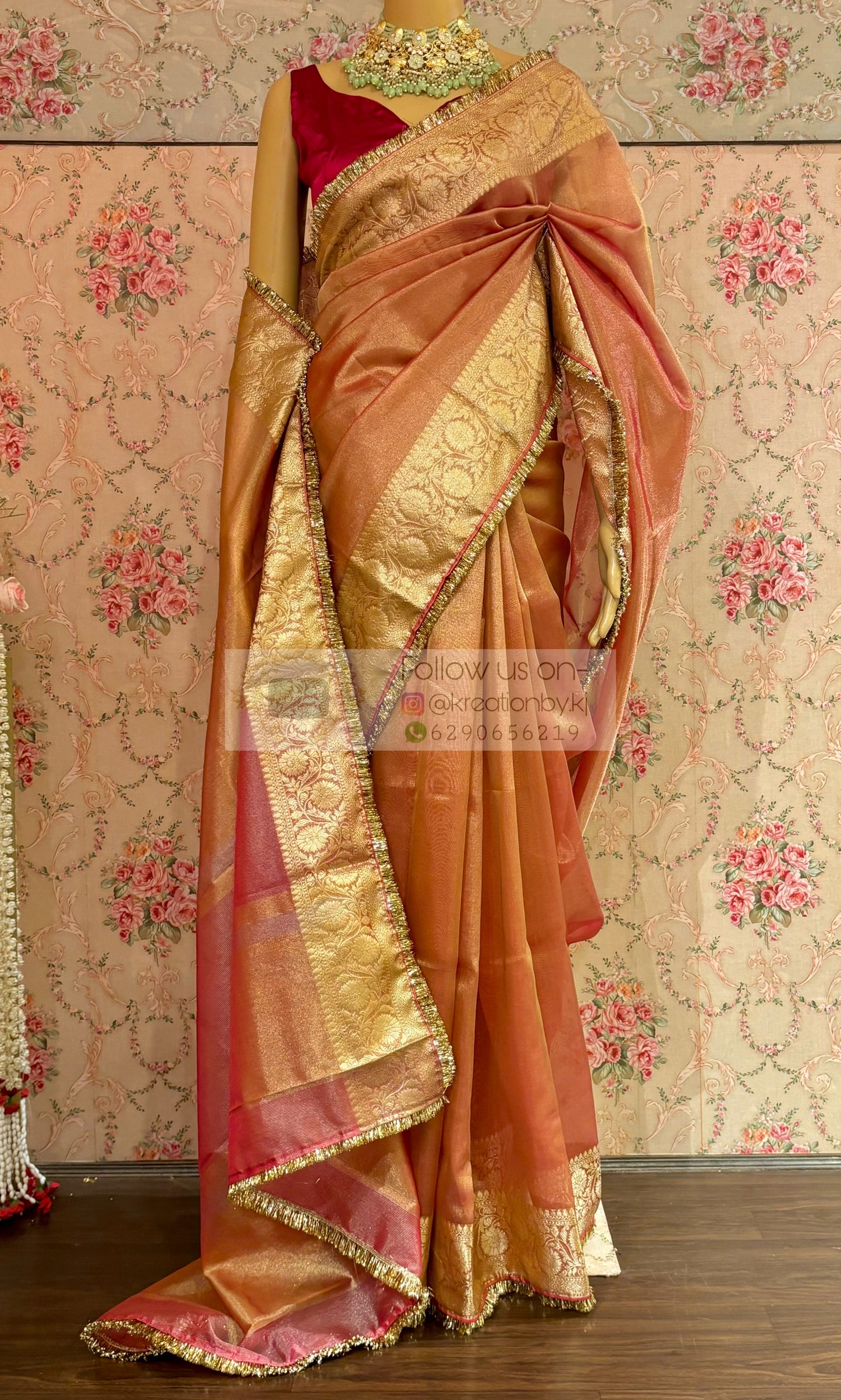Banarasi Tissue Saree with Gota Kiran Lace