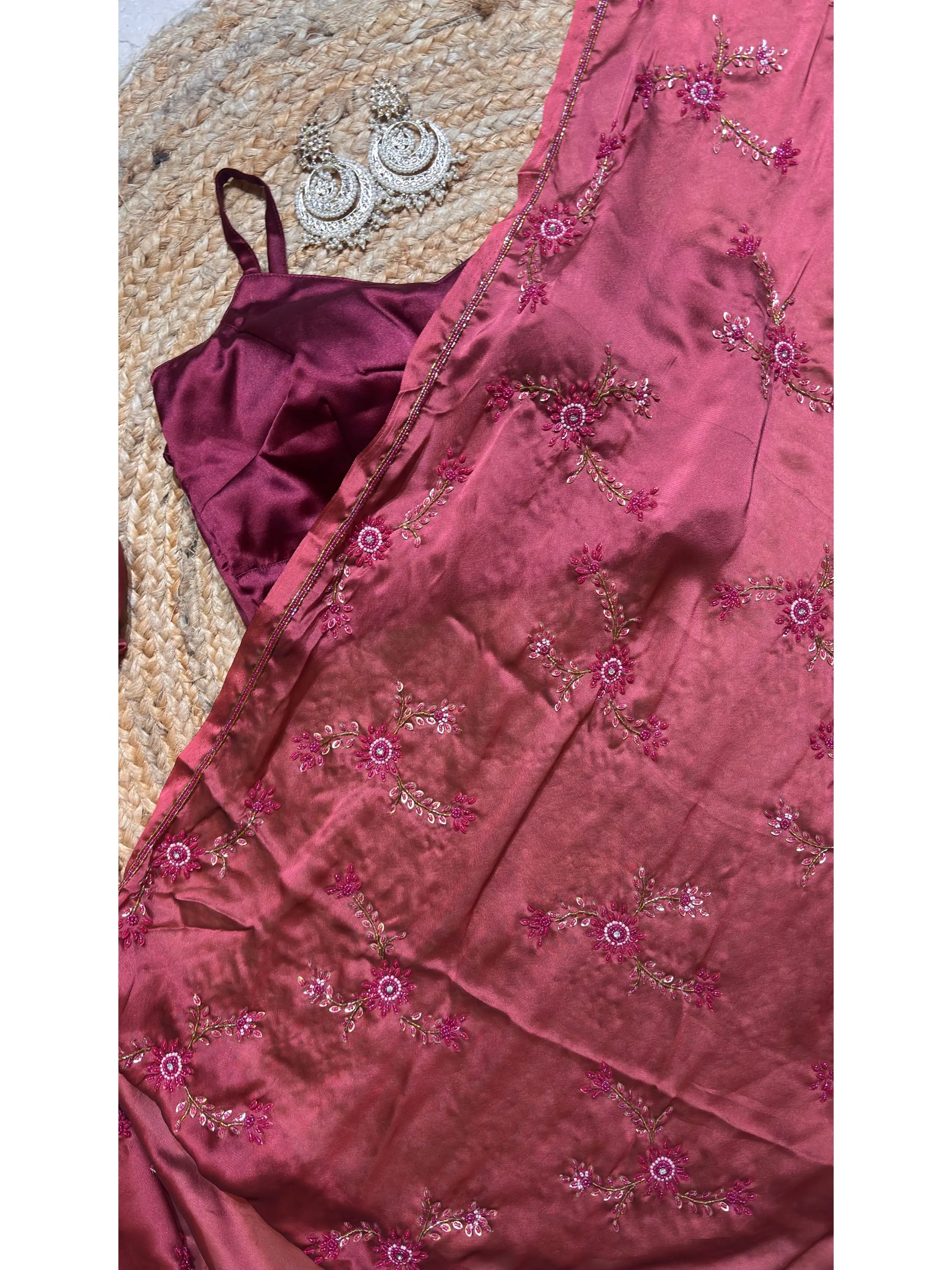 Tea Rose Flos Florum Cocktail Saree kreationbykj