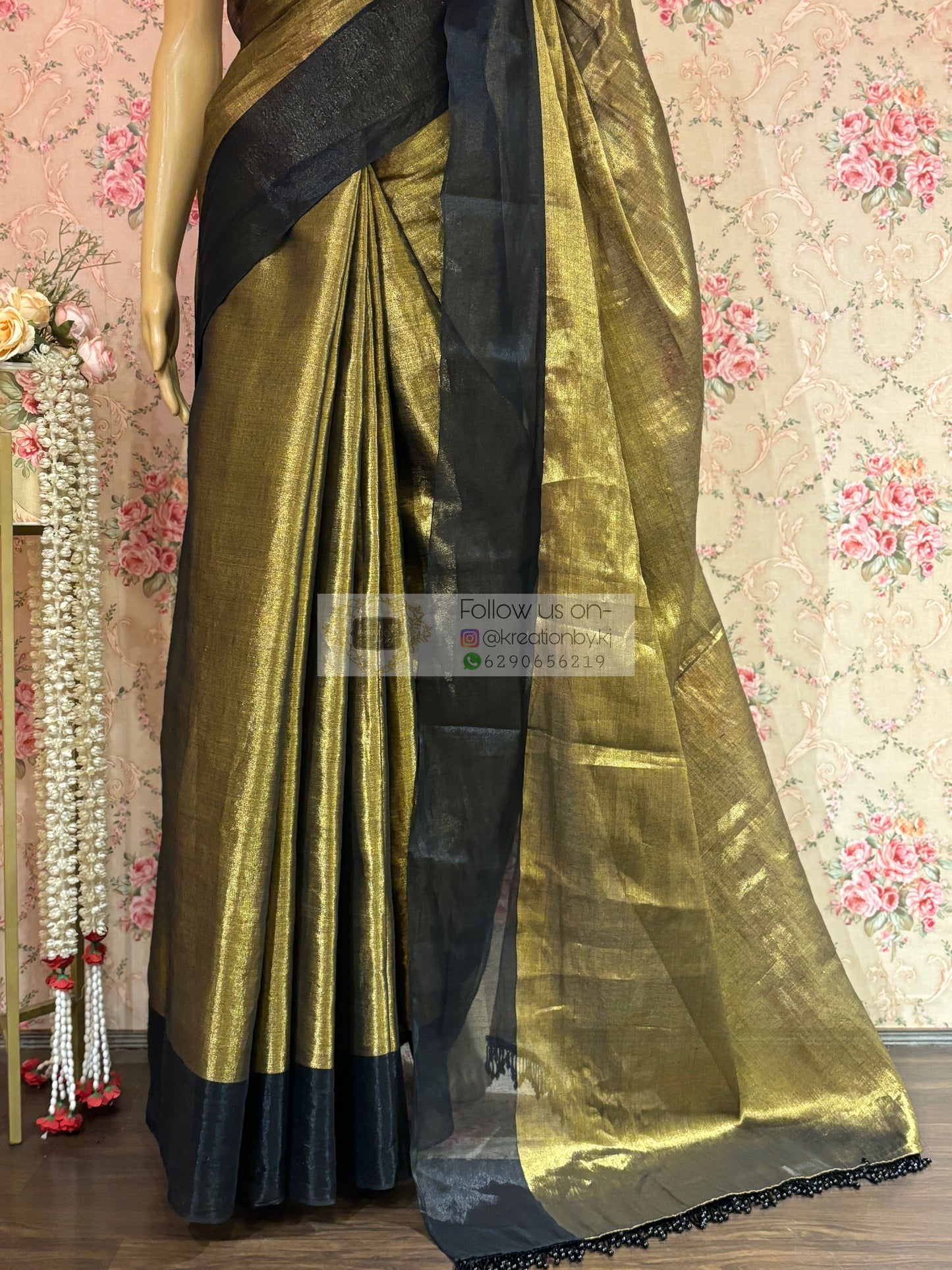 Antique Gold Tissue Saree