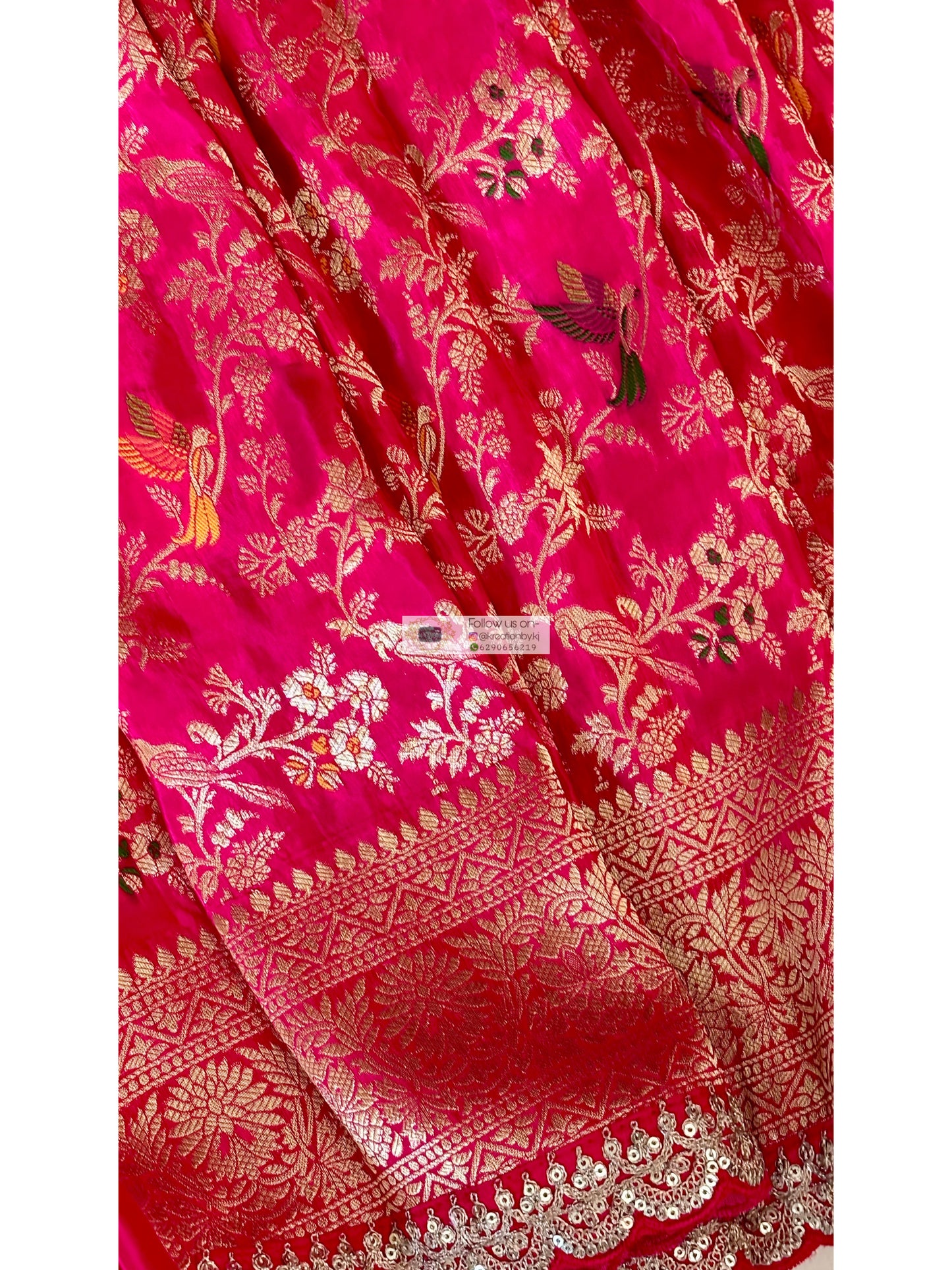Rani Pink Banarasi Minakari work Saree