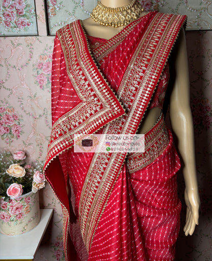 Channa Ve Red Kota saree