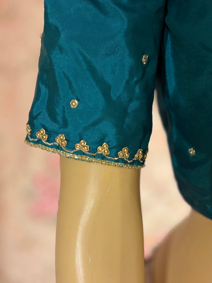 Teal Silk Blouse