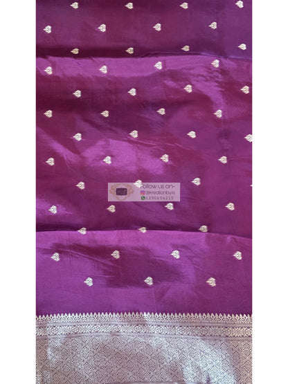 Purple Minakari Banarasi Saree with Antique Zari Work