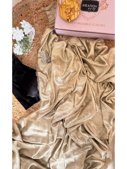 Glam Gold Shimmer Cocktail Saree Kreation by KJ