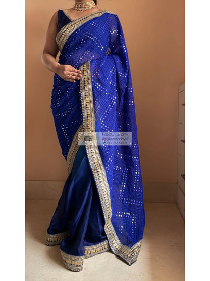 Siyahi Ombre Sheesh Saree