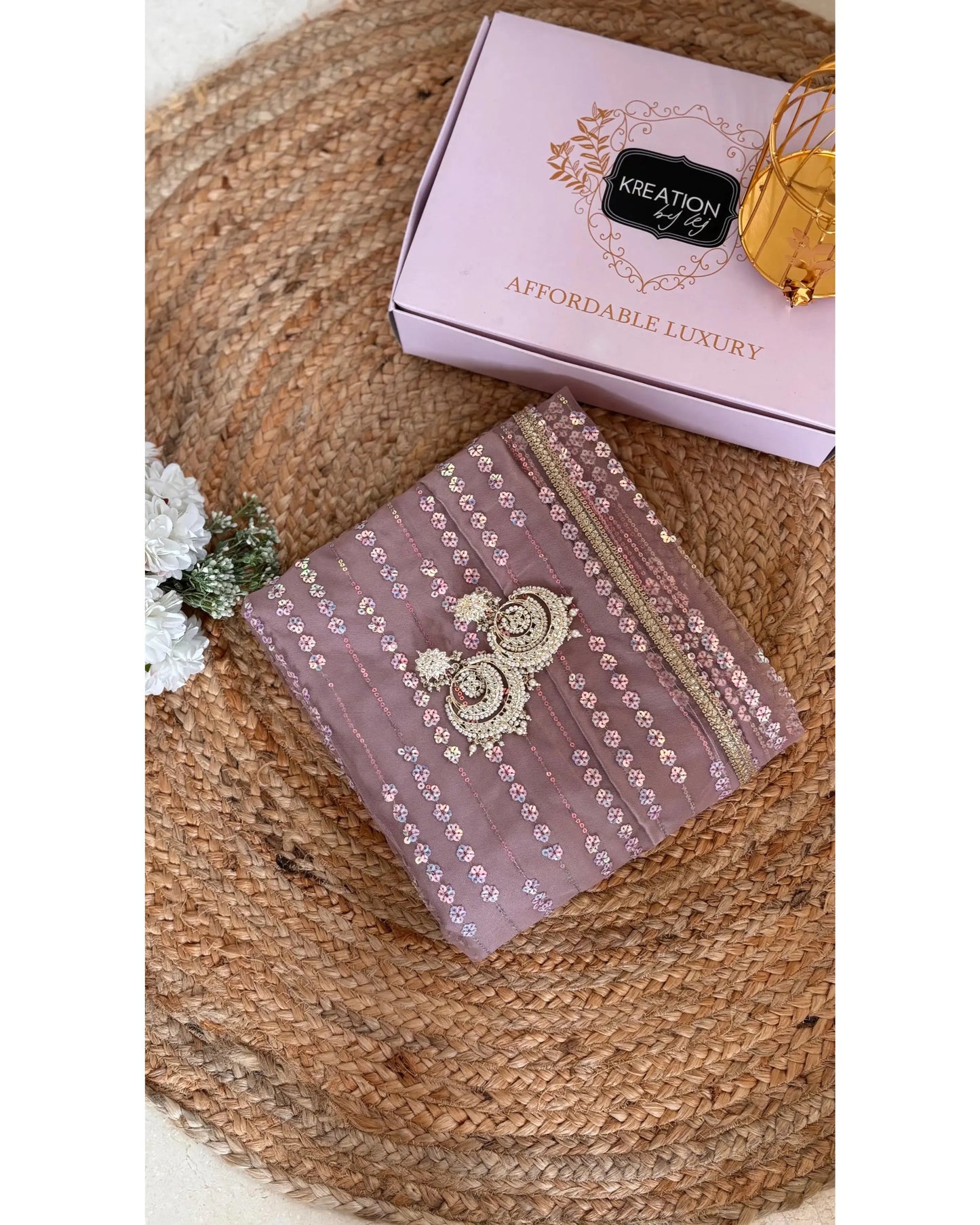 Lilac Sequin Spring Soiree Saree Kreation by KJ