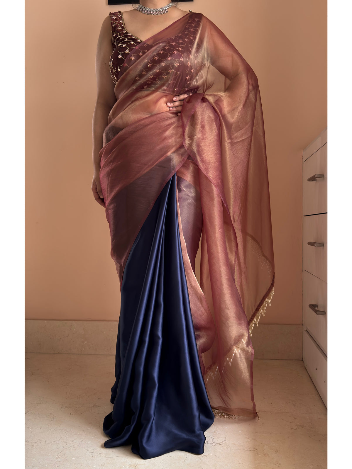 Midnight Mocha Cocktail Saree