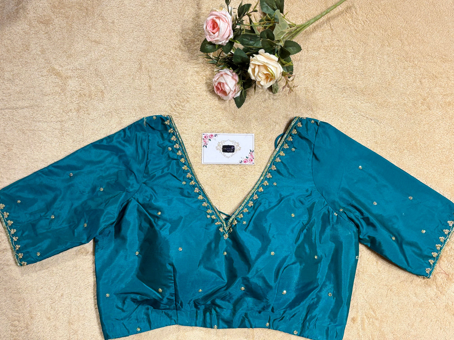 Teal Silk Blouse