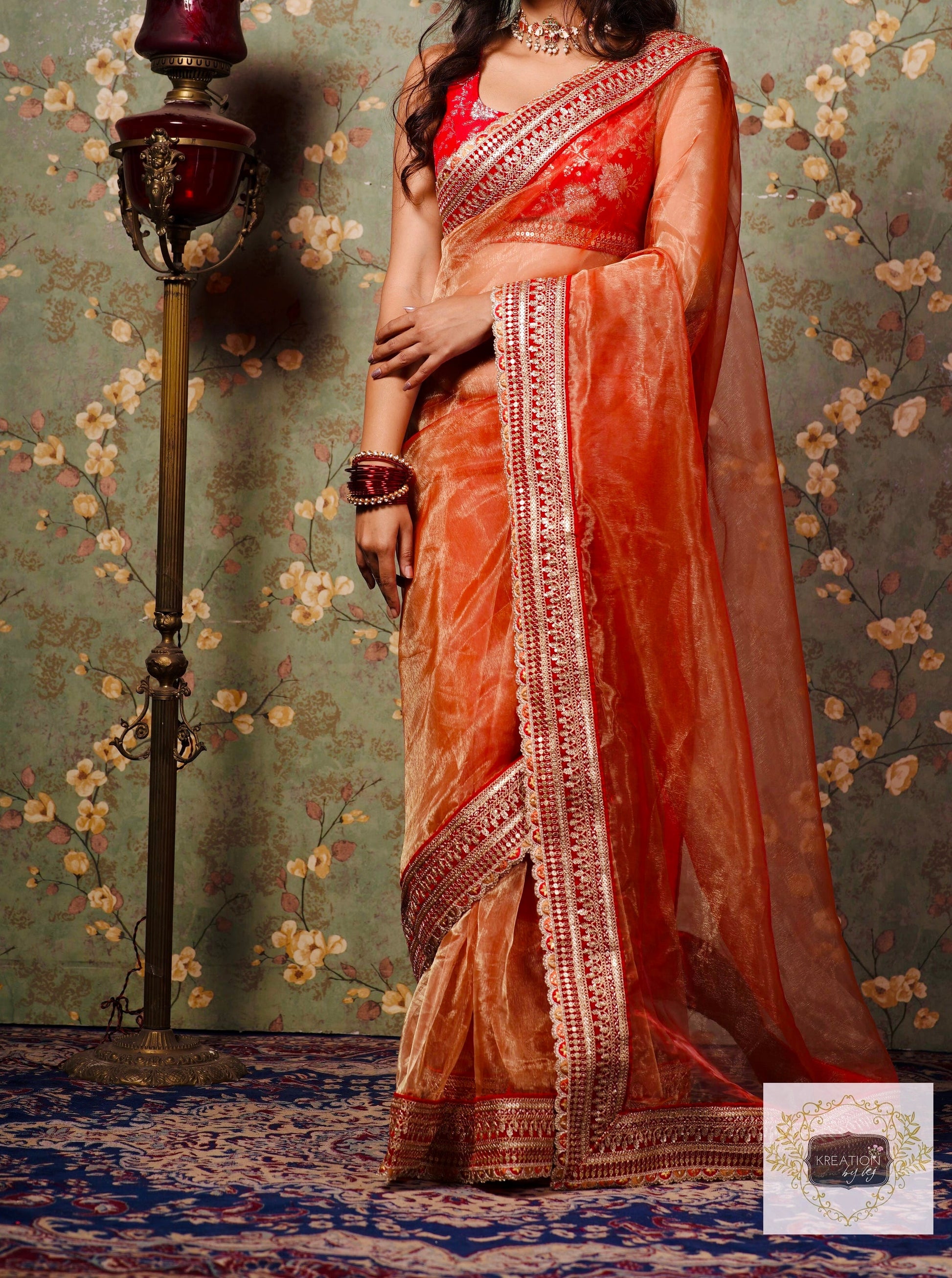Shagun Glass Tissue Saree For Wedding kreationbykj