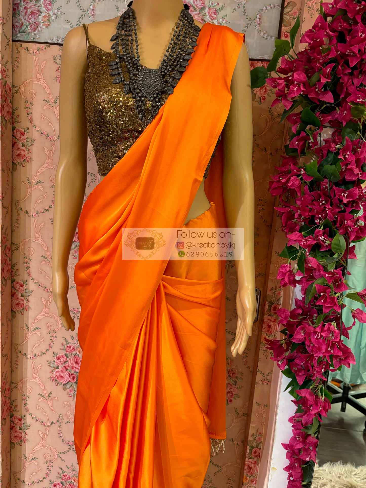 Komola Satin Silk Saree with Handmade Tassels on Pallu