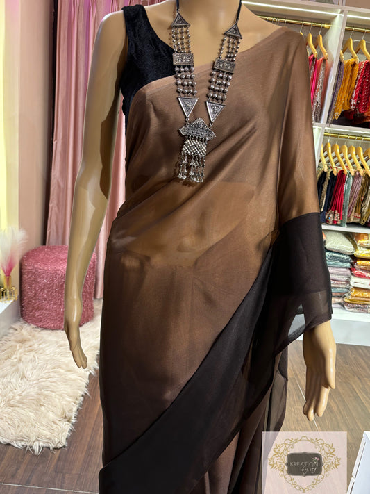 Chai Coffee Ombre Saree